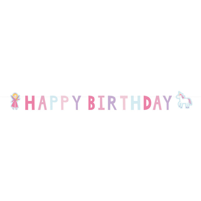 Prinzessin und Ritter Buchstabengirlande Happy Birthday 1,5m