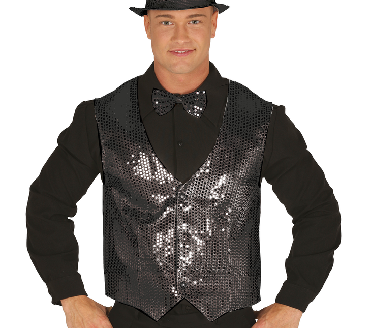 Schwarze Gilet Pailletten Männer