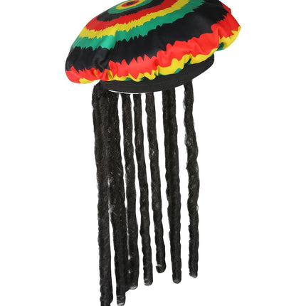 Rastahut mit Dreadlocks gefärbt