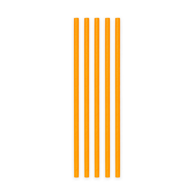 Orange Strohhalme aus Pappe 20 Stk.