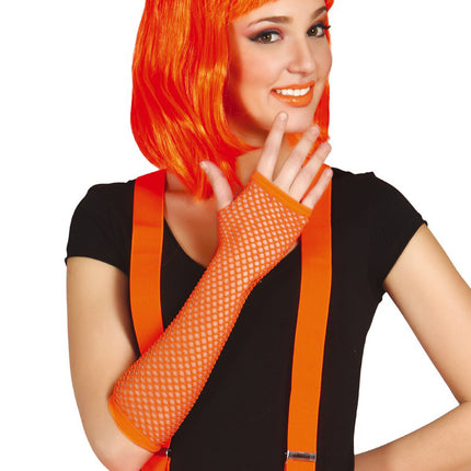 Handschuh Fischnetz Neon Orange