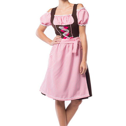 Dirndlkleid Oktoberfest Lang Rosa