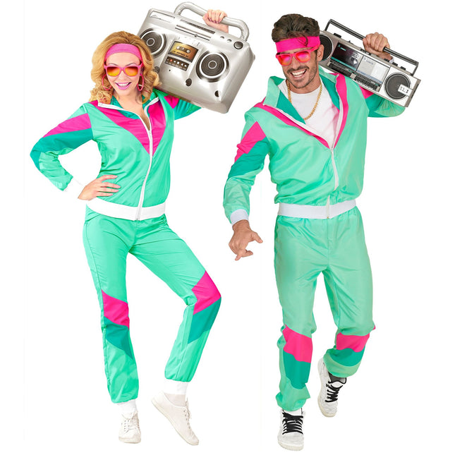 Neon 80S Trainingsanzug Faulty Turquoise