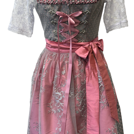 Graues Dirndlkleid Oktoberfest Rosa Damen