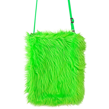 Neongrüne Tasche Plüsch 25cm