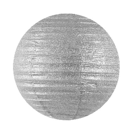 Silberner Lampion Glitzer 45cm