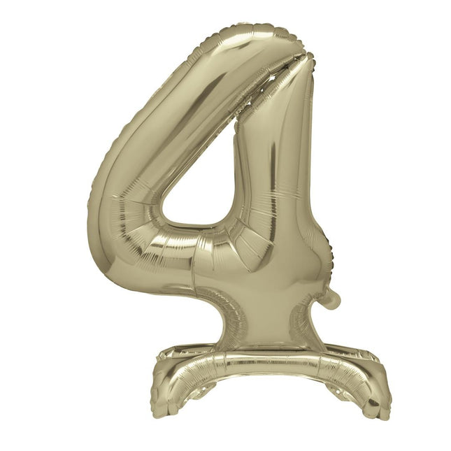 Gold Nummer Ballon 4 Jahre mit Standard 76cm