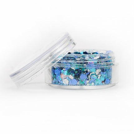Blau Silber Glitter