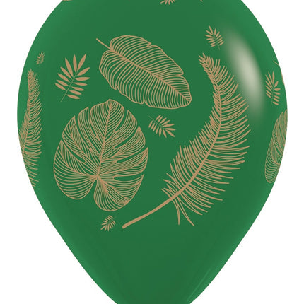 Ballons Tropical Leaves Mix Gold Print 30cm 25pcs