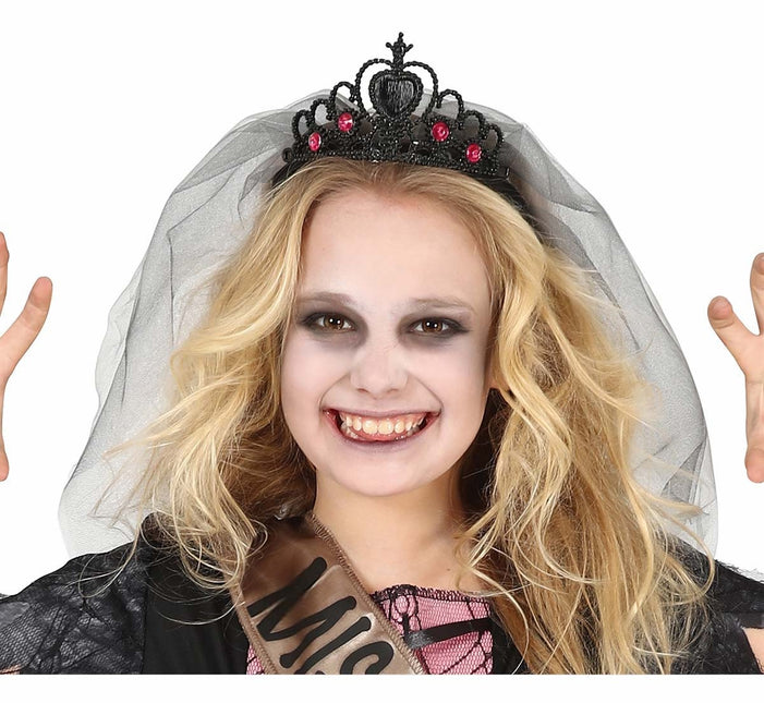 Halloween Haarband Prinzessin mit Schleier