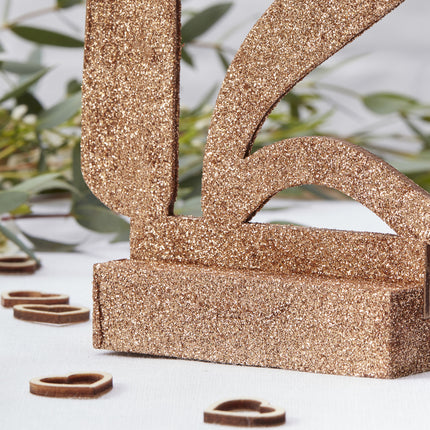Rose Gold Tischnummern Holz 15cm 12Stück