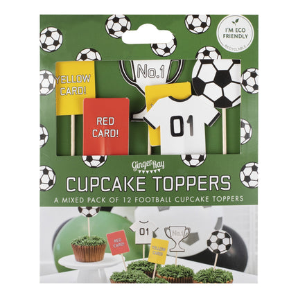 Fußball-Cocktailstäbchen 12cm 12Stück