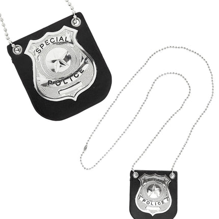 Polizei Halskette Schwarz Silber