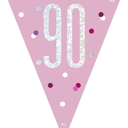 Girlanden 90 Jahre Rosa 2.74m