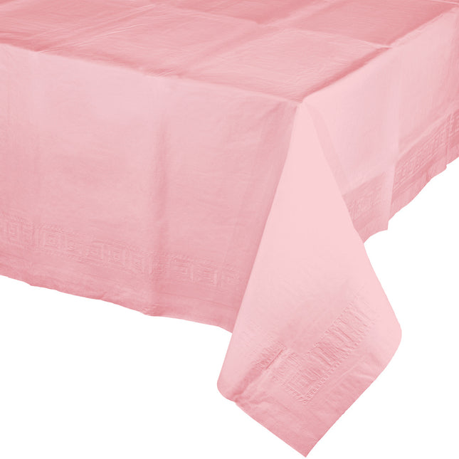 Hellrosa Tischtuch Plastik 2,74m