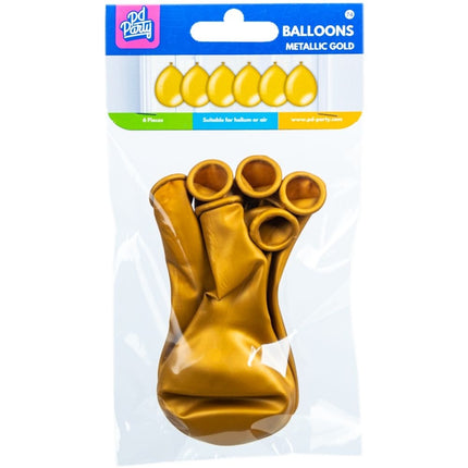 Gold Ballons Metallic 30cm 6Stk