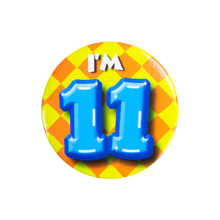 Ich bin 11 Button 11 Jahre 5,5cm