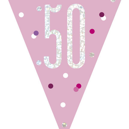 Girlanden 50 Jahre Rosa 2.74m