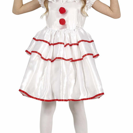 Clown Halloween Kostüm Mädchen Weiß