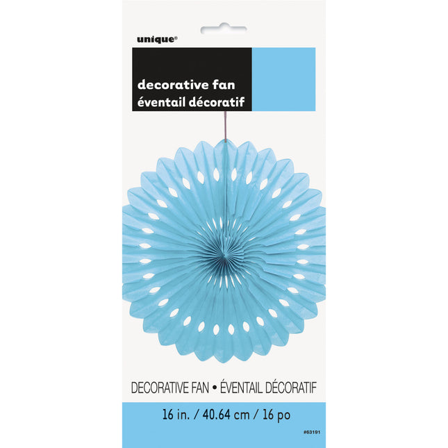 Papierfächer Hellblau 40cm