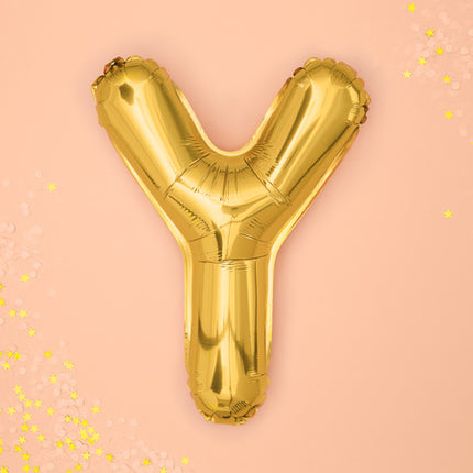 Folienballon Buchstabe Y Gold Leer 35cm