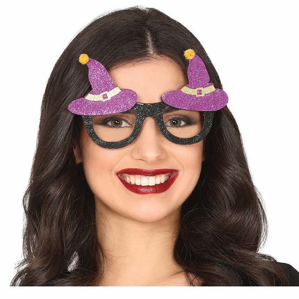 Halloween-Brille Hut Glitter