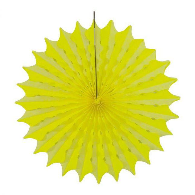 Papierfächer Neongelb 45cm