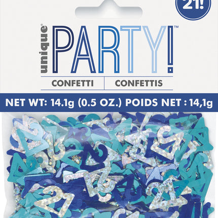 21 Jahre Konfetti Tasche Blau 14gr