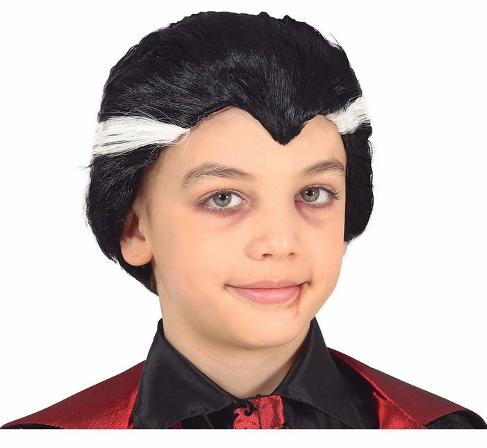 Schwarze Perücke Dracula Kind