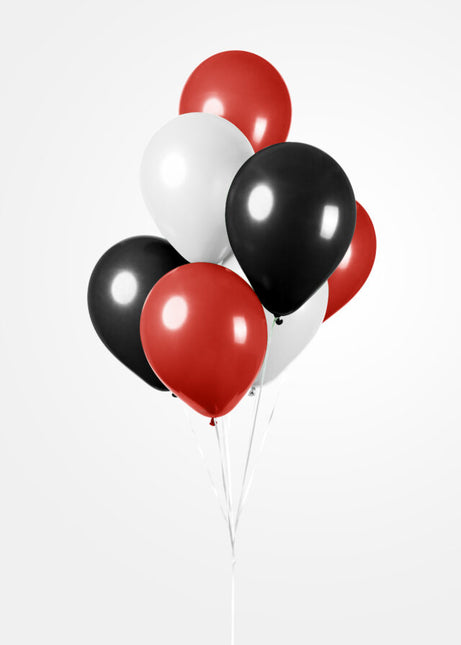 Rot Weiß Schwarz Luftballons 30cm 10Stück