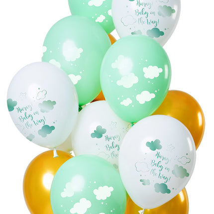 Gender Reveal Ballons Hooray Baby 30cm 12 Stk.