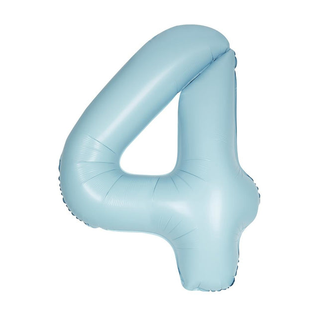 Blauer Figurenballon 4 Jahre Matt 86cm