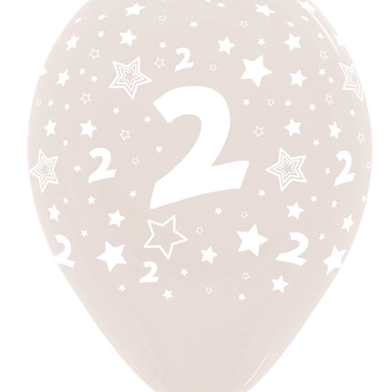 Ballons Nummer 2 Kristallklar 30cm 25Stk