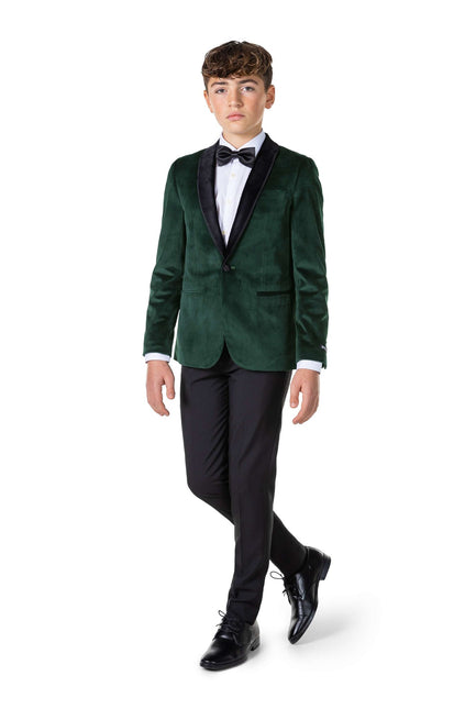 Dunkelgrüner Samtblazer Junge Teen <tc>OppoSuits</tc>