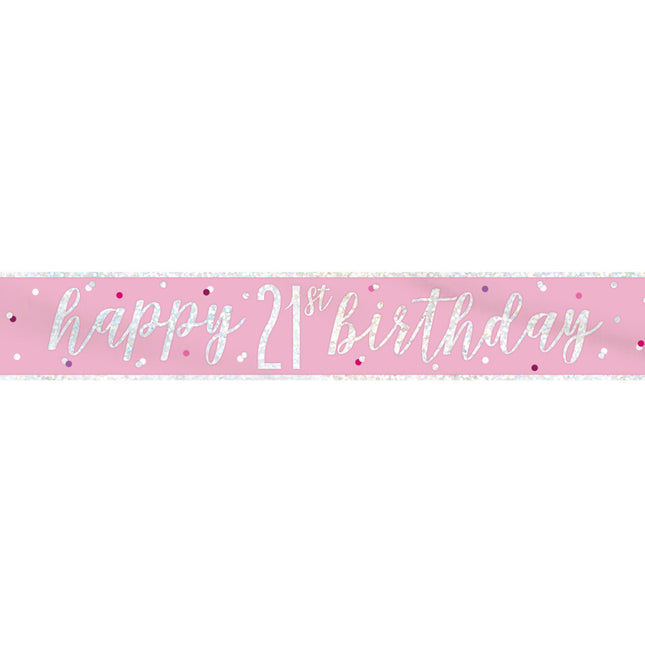 Banner 21 Jahre Rosa 2.74m