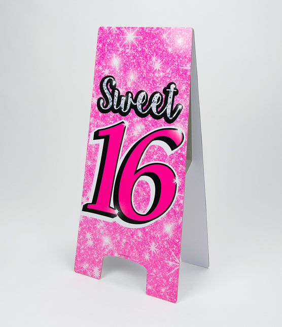Warnschild Sweet 16 Pink 62,5cm