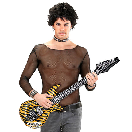 Zebra Fake Gitarre Gelb Schwarz Aufblasbar 1.07m