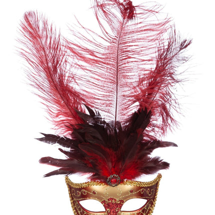 Rote Maske Feder