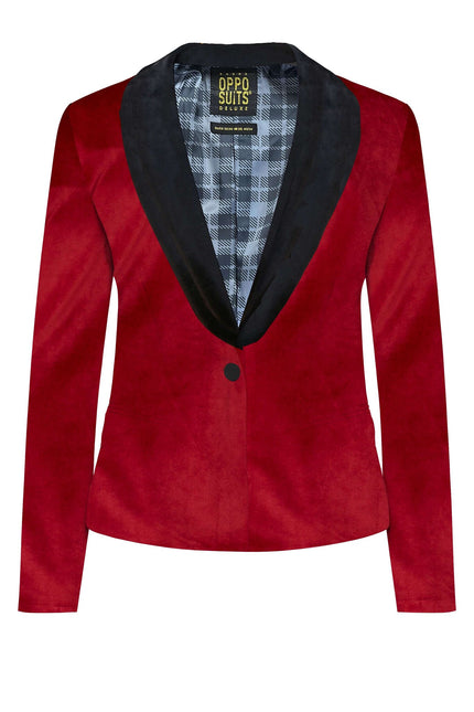 Bordeauxroter Samtblazer Damen <tc>OppoSuits</tc>