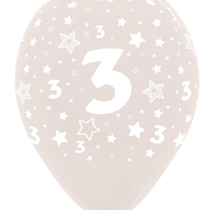 Ballons Nummer 3 Kristallklar 30cm 25Stk