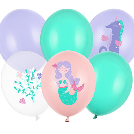 Meerjungfrau Ballons 30cm 6Stück
