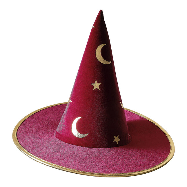 Halloween Hexenhut Bordeaux Rot Kind