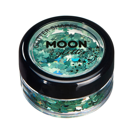 Moon Glitter Holographic Glitter Shapes Grün 3g