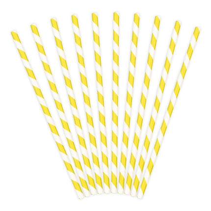 Papierstrohhalme Gelb 19,5cm 10Stk.