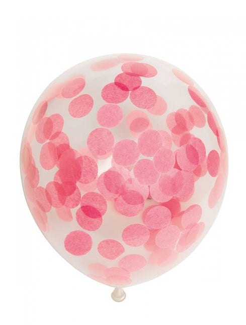 Konfetti Luftballons Hellrosa 30cm 6Stück