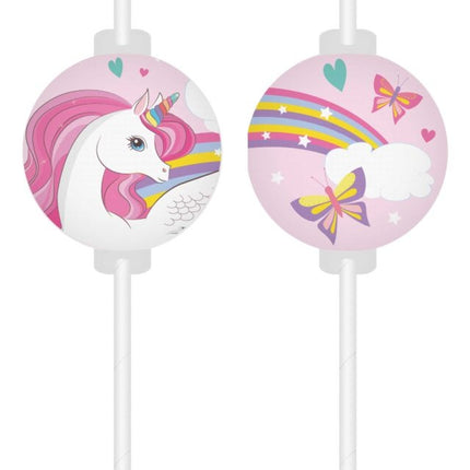 Einhorn Strohhalme Regenbogen 4 Stk.