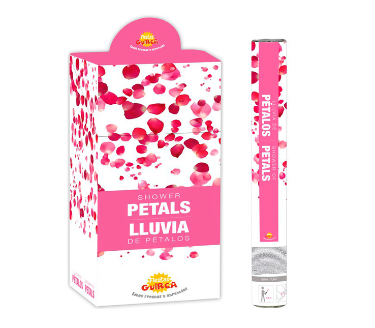 Konfettikanone Rosenblütenblätter Rosa 50cm