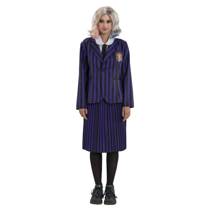 Kostüm Mittwoch Schuluniform Schwarz/Lila