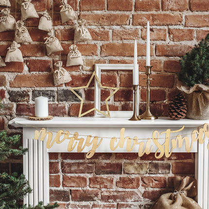 Flagline Frohe Weihnachten Holz 87cm