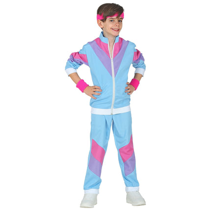 Neon 80S Trainingsanzug Fault Blau Kind